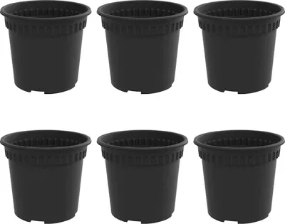 Zdjęcie produktu dla vidaXL Okrągła doniczka 6 szt. Czarna Ø 15 x 12 cm Tworzywo sztuczne