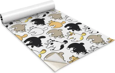 Immagine prodotto di Pellicola autoadesiva per mobili - pellicola decorativa - mobili da tavolo - tagliabile su misura - gatti - 100 x 50 cm