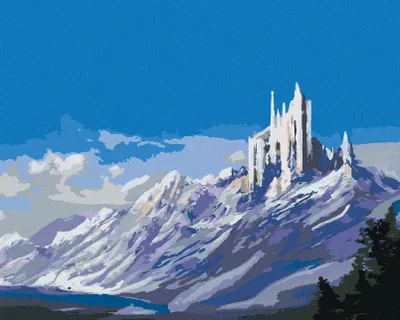 Produktbild von Zuty - Malen nach Zahlen - EIN SCHLOSS IN DEN BERGEN, 40x50 cm, mit Keilrahmen (bereits gespannt)