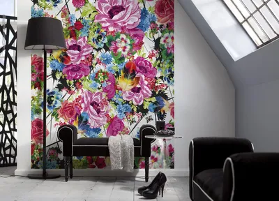 Produktbild von Komar Fototapete "Romantic Pop", bunt, Blumen, 184 x 254 cm