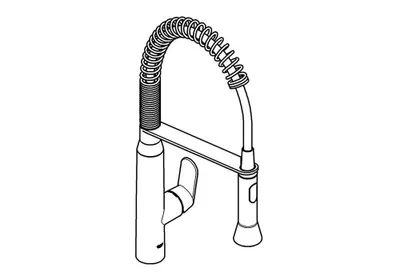 Zdjęcie produktu dla GROHE K7, Stal szczotkowana, Uchwyt, Pojedyńczy, Ceramika, 3,5 cm, 140°
