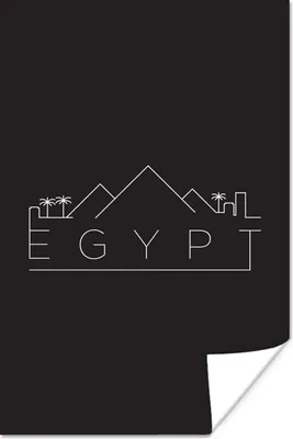 Produktbild von MuchoWow® Poster Skyline "Ägypten" weiß auf schwarz 60x90 cm - Wanddekoration