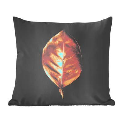 Produktbild von MuchoWow® Zierkissen Sofakissen Wohnzimmer Dekokissen 45x45 cm Blätter - Chic - Gold - Pflanzen - Schwarz - Schlafpolster - Polster für das Sofa