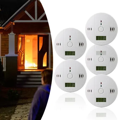 Produktbild von Aopunly 5x CO Melder weiß Komplettset Feuermelder für Kohlenmonoxid 85 dB mit LED