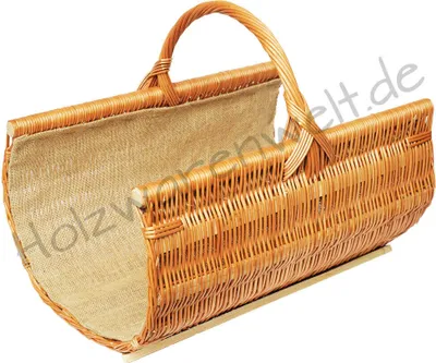 Produktbild von YULKA Kaminholzkorb Jute Kamin Weide Brennholzkorb Kaminkorb Tragekorb L 50 B 34 H 28/45
