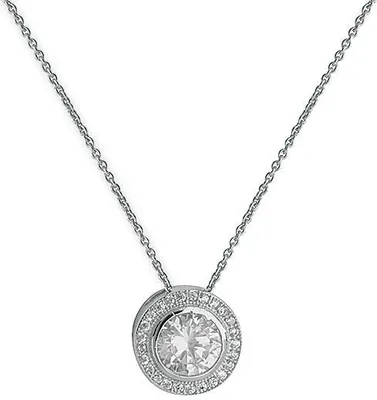 Produktbild von Edle 925 Sterling Silber (Rhodiniert) Damen - Halskette mit Zirkonia - 46cm*12mm; TRS23033