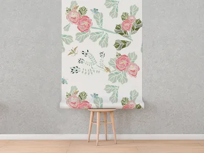 Produktbild von Coloray Fototapete 104x70 cm Latextapete Magicstick - Pastell-BlumenButterfliesenblumen