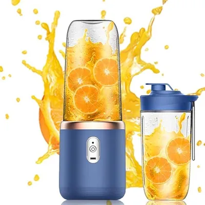 Produktbild von Tragbarer Mixer,Smoothie Maker mit 2 Mixbechern,200ML portabler Mixer elektrisch ohne Kabel,Mini Mixer,Blau