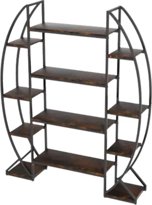 Immagine prodotto di Supporto industriale per piante - 177 cm - Scaffale per fiori a più livelli - Metallo e MDF - Per interni ed esterni - Decorativo e stabile