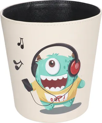 Produktbild von Cartoon Mülleimer,Mülleimer mit großer Kapazität,Grüner Monster Mülleimer,Niedlicher Mülleimer,Kunstleder Mülleimer,Kinderzimmer Mülleimer