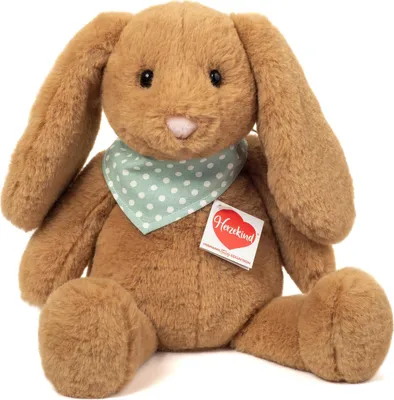 A studio shot of a plush toy bunny.