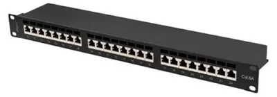 Obrázek produktu pro Lanberg Patchpanel 24-Port 1U 19" Cat.6A FTP geschirmt schw.