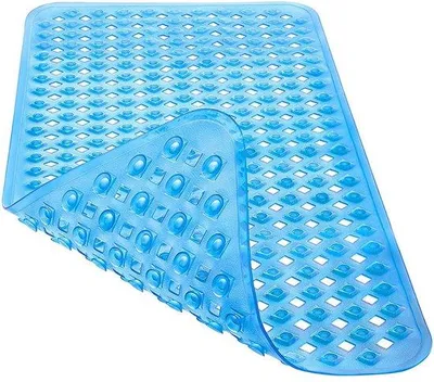 Productafbeelding van Antislipmat voor de douche - Antislip douchemat - met handgrepen - voor douchecabines - 88x40 cm - Blauw