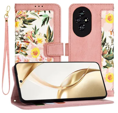 Produktbild von Techsuit FlipCraft Book Wallet Klapphülle mit Kabel für HONOR 200 - Sweetheart Pink