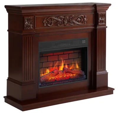 Obrázok produktu pre Elektrický krb s efektom plameňa, stojací model - 1800 W vykurovanie - 37 x 106,6 x 92,5 cm - Farba: hrdzavá tehla