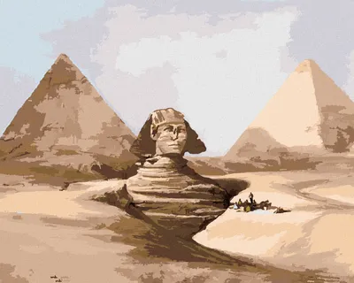 Produktbild von Diamondi - Diamond painting - SPHINX UND PYRAMIDEN ÄGYPTEN, 40X50 cm, mit Keilrahmen (bereits gespannt)
