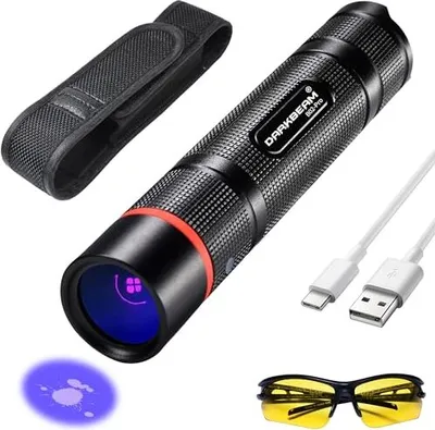 Produktbild von Darkbeam UV Torch Schwarzes Licht wiederaufladbar, ultraviolett 365 nm LED -Woodsche Lampe, Fackeln Mini Blackligh