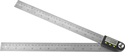 Produktbild von Elektronischer Winkelmesser aus Edelstahl (0–300 mm), digitaler Goniometer, Winkelmesser, Gehrungslehre, Lineal