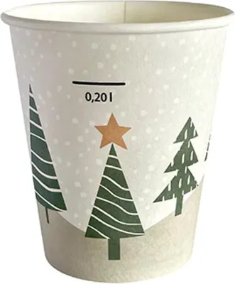 Produktbild von 50 Trinkbecher, Pappe "To Go" 0,2 l Ø 8 cm · 9,9 cm "Winter Forest"