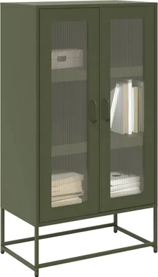 Zdjęcie produktu dla vidaXL Highboard oliwkowozielony 68x39x123 cm stalowy