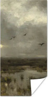 Produktbild von MuchoWow® Poster Der Sumpf - Gemälde von Anton Mauve 80x160 cm - Kinderzimmer