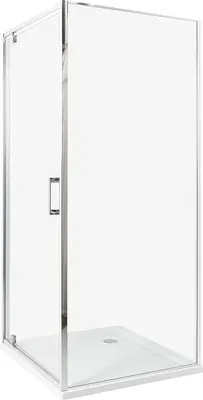 Zdjęcie produktu dla BELIANI Kabina prysznicowa srebrna szkło hartowane aluminium pojedyncze drzwi 80 x 80 x 185 cm nowoczesny design