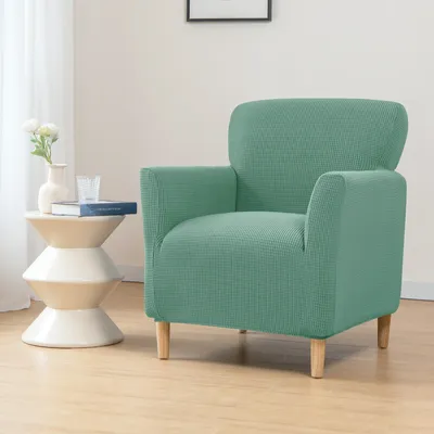 Produktbild von (Erbsengrün)Elastischer Sofabezug High Stretchhusse Sofa Schonbezug 1-Sitzer Sofa-Überwürfe,Plüsch Stricken Sofahusse