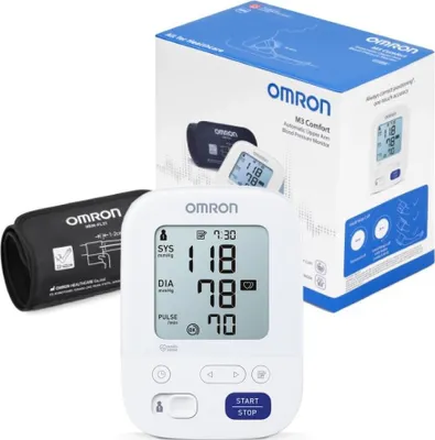 Obrázek produktu pro Omron M3 Comfort, Horní rameno, Automatický, Bílá, Analog, 2 uživatel/ů, 22 - 42 cm