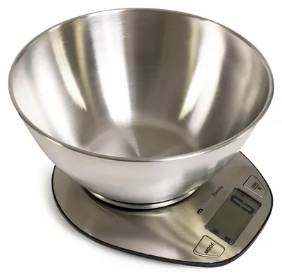Küchenwaage digital, Edelstahl, 5 kg, LCD, Tara-Funktion