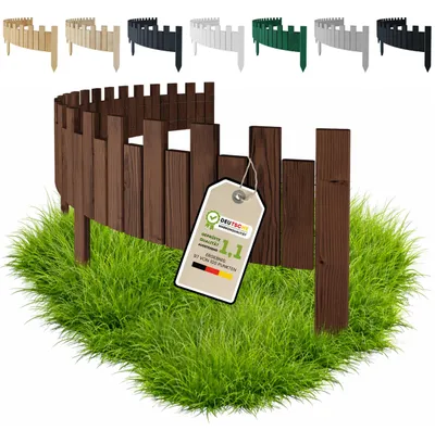 Immagine prodotto di Floranica Bordo Aiuole Flessibile 15 x 200 cm Marrone Bordura per giardino Recinzione per Giardino Bordino da giardino