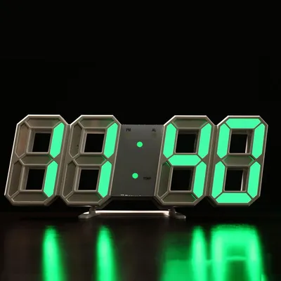 Produktbild von 3D LED Digitaler Wecker 1 Stück, Einstellbare Helligkeit, Geräuschloser Quarzmechanismus, Für Schlafzimmer Büro Zuhause