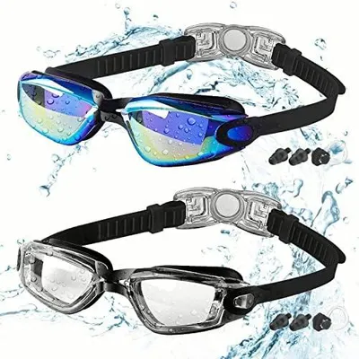 Produktbild von Schwimmbrille Kinder, 2 Stück Schwimmbrille für Kinder Kind Jungen Mädchen Junior 3-15 Jahre,Anti-Fog,Kein Auslaufen