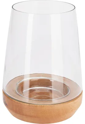 Obrázok produktu pre Lucerna s dreveným podstavcom, 23 cm