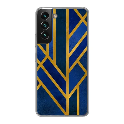 Produktbild von MuchoWow® Handyhülle Schutzhülle Hülle für Samsung Galaxy S22 Plus Gold - Blau - Luxus Silikon Softcase Handy Hülle - Schutzabdeckung