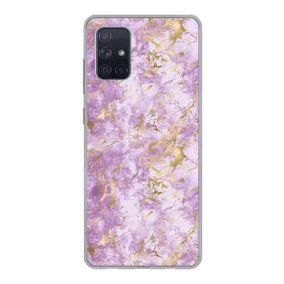 Produktbild von MuchoWow® Handyhülle Schutzhülle Hülle für Samsung Galaxy A51 Gold - Marmor - Muster - Lila Silikon Softcase Handy Hülle - Schutzabdeckung