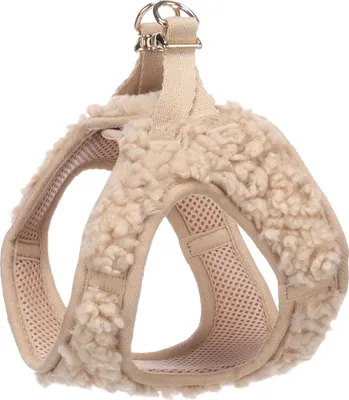 Produktbild von Flamingo Step&Go Pookie Hundegeschirr, Beige, verstellbar, 2 Anti-Zug-Ringe, atmungsaktives Mesh, Größe S