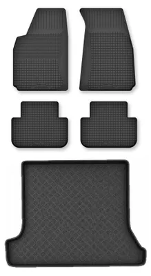 Produktbild von Gummimatten + Kofferraumwanne für Opel Monterey 1992-2002 (5-Sitzer) – Schwarz, Semi-Universal, angepasst – Wielganizator Semi-Universal