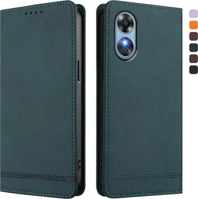 Immagine prodotto di Custodia per Oppo A17/Oppo A17K, custodia retro in Finto cuoio con supporto e slot per carte Verde