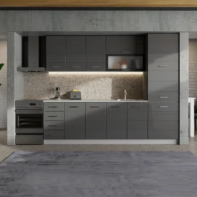 Immagine prodotto di Cochem - Dispensa da Cucina, 60x58x214h cm Nero Antracite, 6 Ripiani