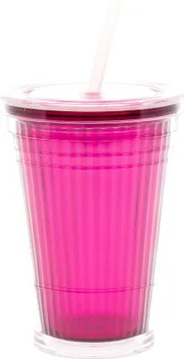 Produktbild von Gimex Thermobecher mit Schraubdeckel und Trinkhalm, Farbe:brombeerfarben