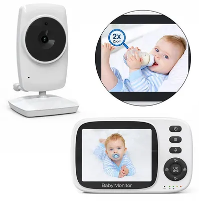 Produktbild von Babyphone mit Kamera und Monitor, Infrarot-Nachtsicht, Zwei-Wege-Kommunikation, 3,2 Zoll Video-Babyphone für die Babyüberwachung