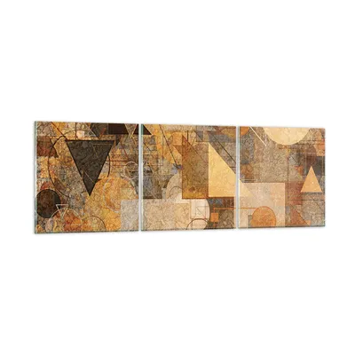 Produktbild von Bilder auf glas - 3 Teile - Abstraktion Figuren Geometrisch - 150x50cm - Glasbilder - Wandbilder - Bilder - Wanddekoration aus Glas - Glas Bilder - Wandbild auf Glas - GCA150x50-4387