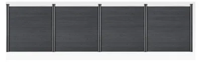 Produktbild von WPC Gartenzaun mit Pfosten 183x705cm Grau Sichtschutz Windschutz Lamellenzaun