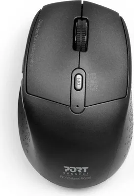 Obrázek produktu pro Bezdrátová myš PORT Designs 900715 PRO, Bluetooth a 2,4 GHz, dobíjecí, 5 tlačítek, černá