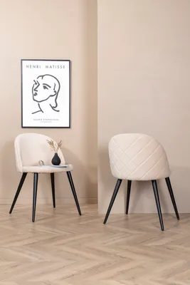 Produktbild von Venture Home Stuhl Velvet Beige 2er-Pack