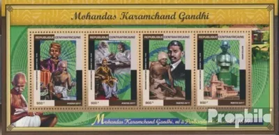 Produktbild von Briefmarken Zentralafrikanische Republik 2017 Mi 7015-7018 Kleinbogen (kompl. Ausgabe) postfrisch Mahatma Gandhi