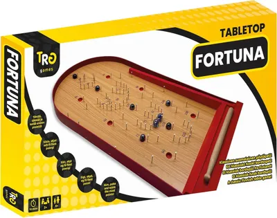 The image shows the packaging of a tabletop game called Fortuna.
