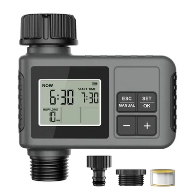 Produktbild von Bewässerungscomputer, wasserdichter Gartentimer mit Regensensor, manueller Bewässerung, hoher Durchfluss, ideal für Rasen und Gartenautomatik