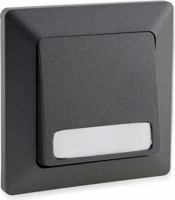 Produktbild von MILOS Taster mit Namensschild Anthrazit 0-250V/ 10A inkl. Rahmen UP