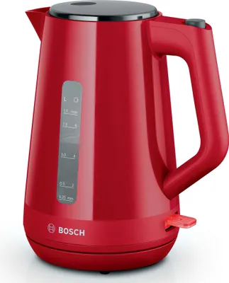 Produktbild von Bosch Wasserkocher | TWK1M124 | Elektrisch | 2400 W | 1,7 L | Kunststoff | 360° Drehsockel | Rot